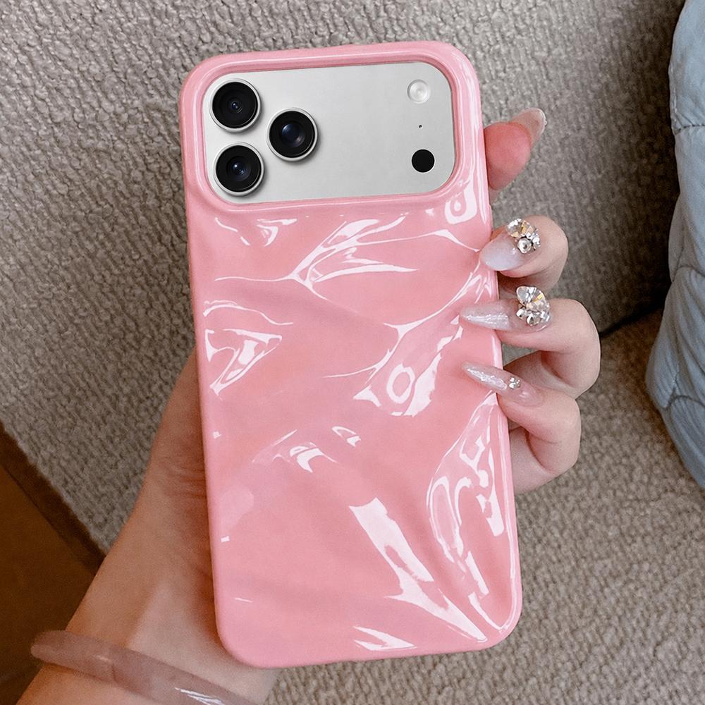 For iPhone 17 Pro Max Water Ripple Electroplating Paint TPU Phone Case - Pink - EDA007060523F