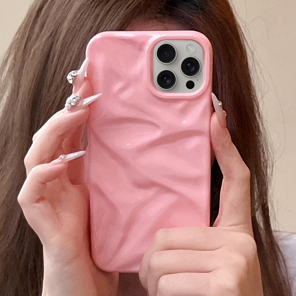 For iPhone 17 Pro Max Water Ripple Electroplating Paint TPU Phone Case - Pink - EDA007060523F
