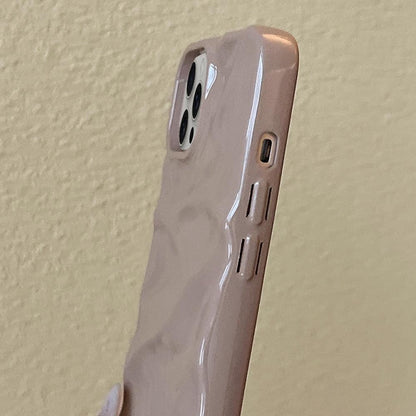For iPhone 17 Pro Max Water Ripple Electroplating Paint TPU Phone Case - Pink Brown - EDA007060523G