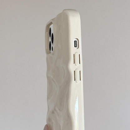 For iPhone 17 Pro Water Ripple Electroplating Paint TPU Phone Case - Milky White - EDA007060524J