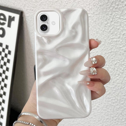 For iPhone 17 Water Ripple Electroplating Paint TPU Phone Case - White - EDA007060525A