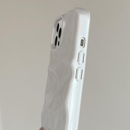 For iPhone 17 Water Ripple Electroplating Paint TPU Phone Case - White - EDA007060525A