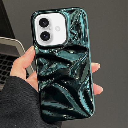 For iPhone 17 Water Ripple Electroplating Paint TPU Phone Case - Bright Green - EDA007060525D