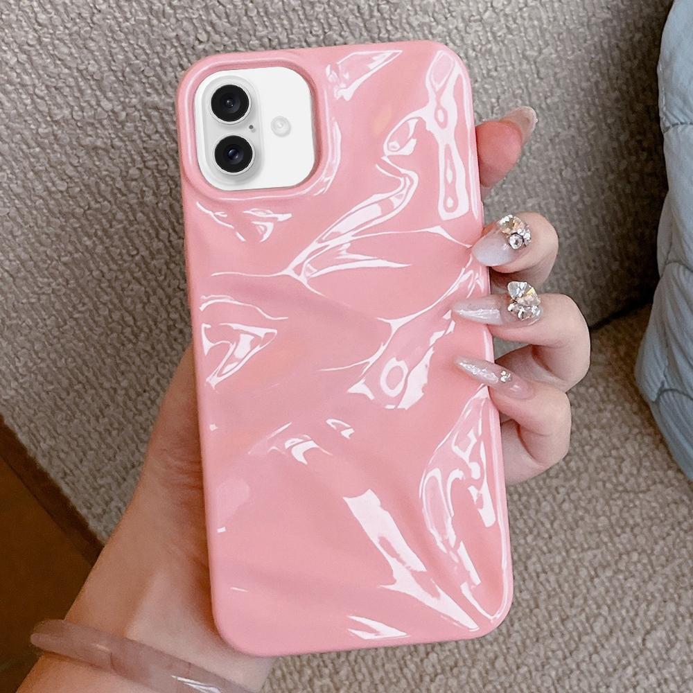 For iPhone 17 Water Ripple Electroplating Paint TPU Phone Case - Pink - EDA007060525F
