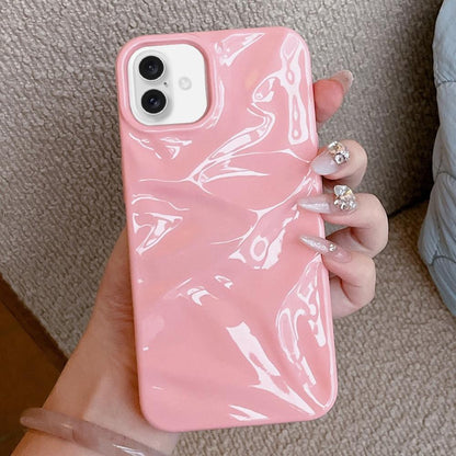 For iPhone 17 Water Ripple Electroplating Paint TPU Phone Case - Pink - EDA007060525F
