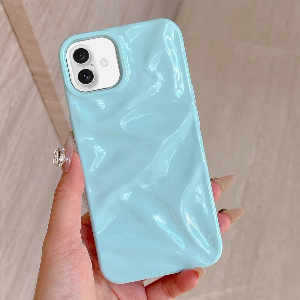 For iPhone 17 Water Ripple Electroplating Paint TPU Phone Case - Sky Blue - EDA007060525H