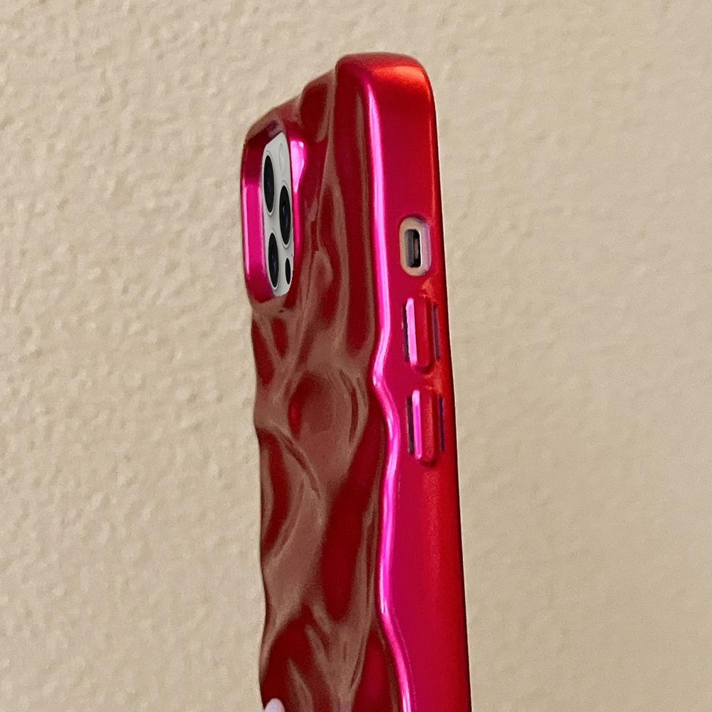 For iPhone 17 Water Ripple Electroplating Paint TPU Phone Case - Rose Red - EDA007060525I