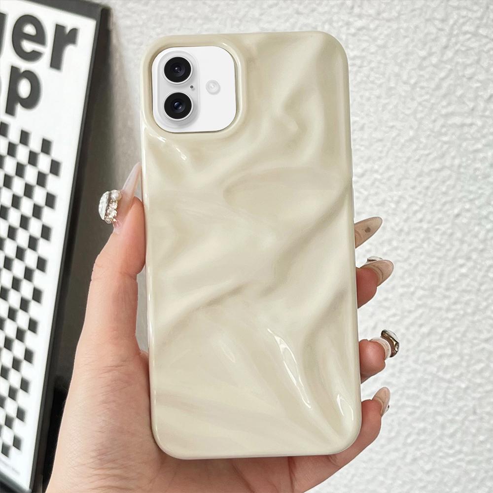 For iPhone 17 Water Ripple Electroplating Paint TPU Phone Case - Milky White - EDA007060525J