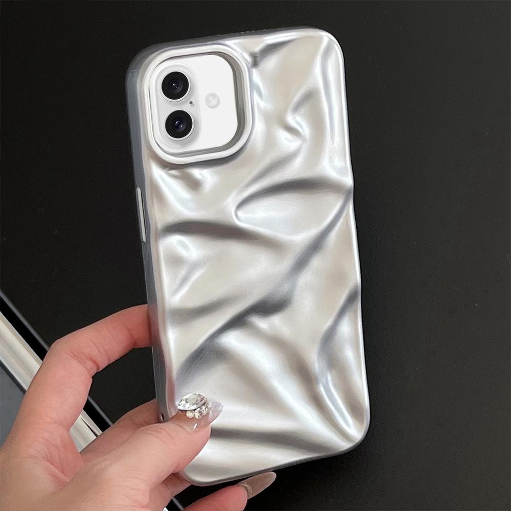 For iPhone 17 Water Ripple Electroplating Paint TPU Phone Case - Silver - EDA007060525K