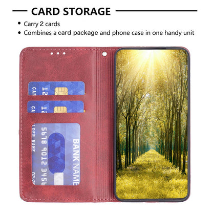 For Redmi K90 Pro Max/Poco F8 Ultra Rhombus Texture Magnetic Leather Phone Case(Red)