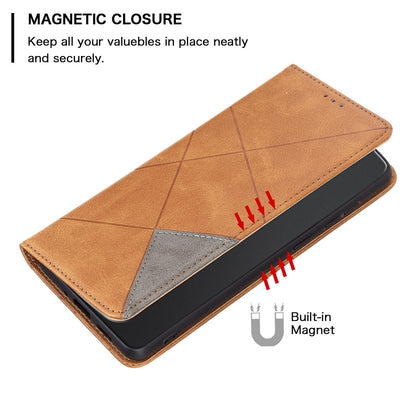 For Redmi K90 Pro Max/Poco F8 Ultra Rhombus Texture Magnetic Leather Phone Case(Yellow)