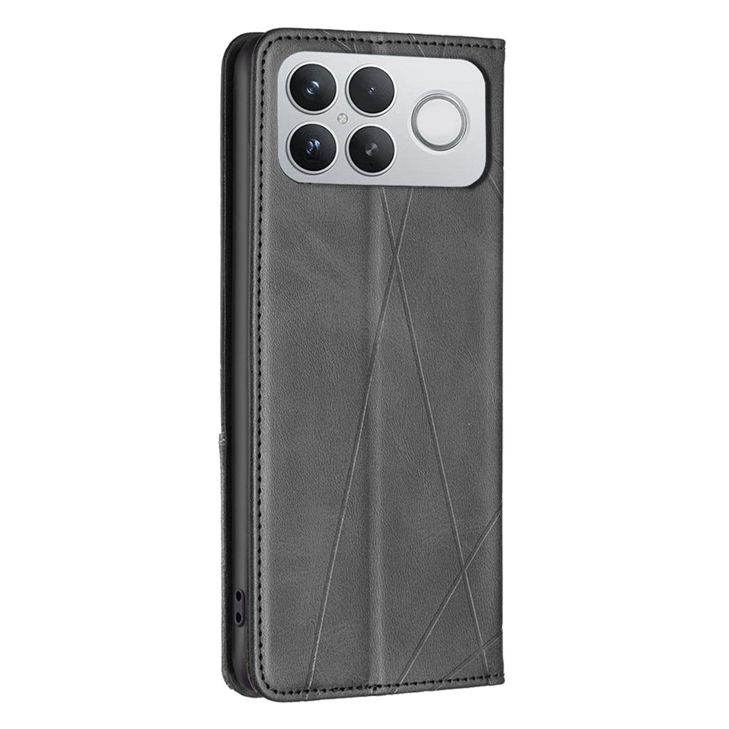 For Redmi K90 Pro Max/Poco F8 Ultra Rhombus Texture Magnetic Leather Phone Case(Black)