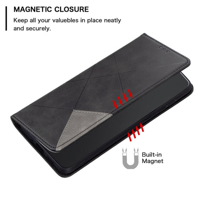 For Redmi K90 Pro Max/Poco F8 Ultra Rhombus Texture Magnetic Leather Phone Case(Black)
