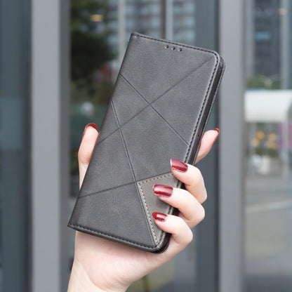 For Redmi K90 Pro Max/Poco F8 Ultra Rhombus Texture Magnetic Leather Phone Case(Black)