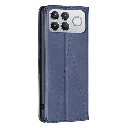 For Redmi K90 Pro Max/Poco F8 Ultra Rhombus Texture Magnetic Leather Phone Case(Blue)