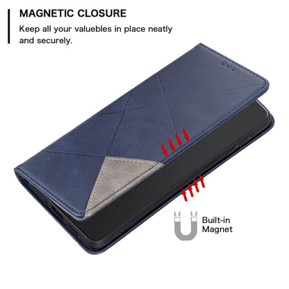For Redmi K90 Pro Max/Poco F8 Ultra Rhombus Texture Magnetic Leather Phone Case(Blue)
