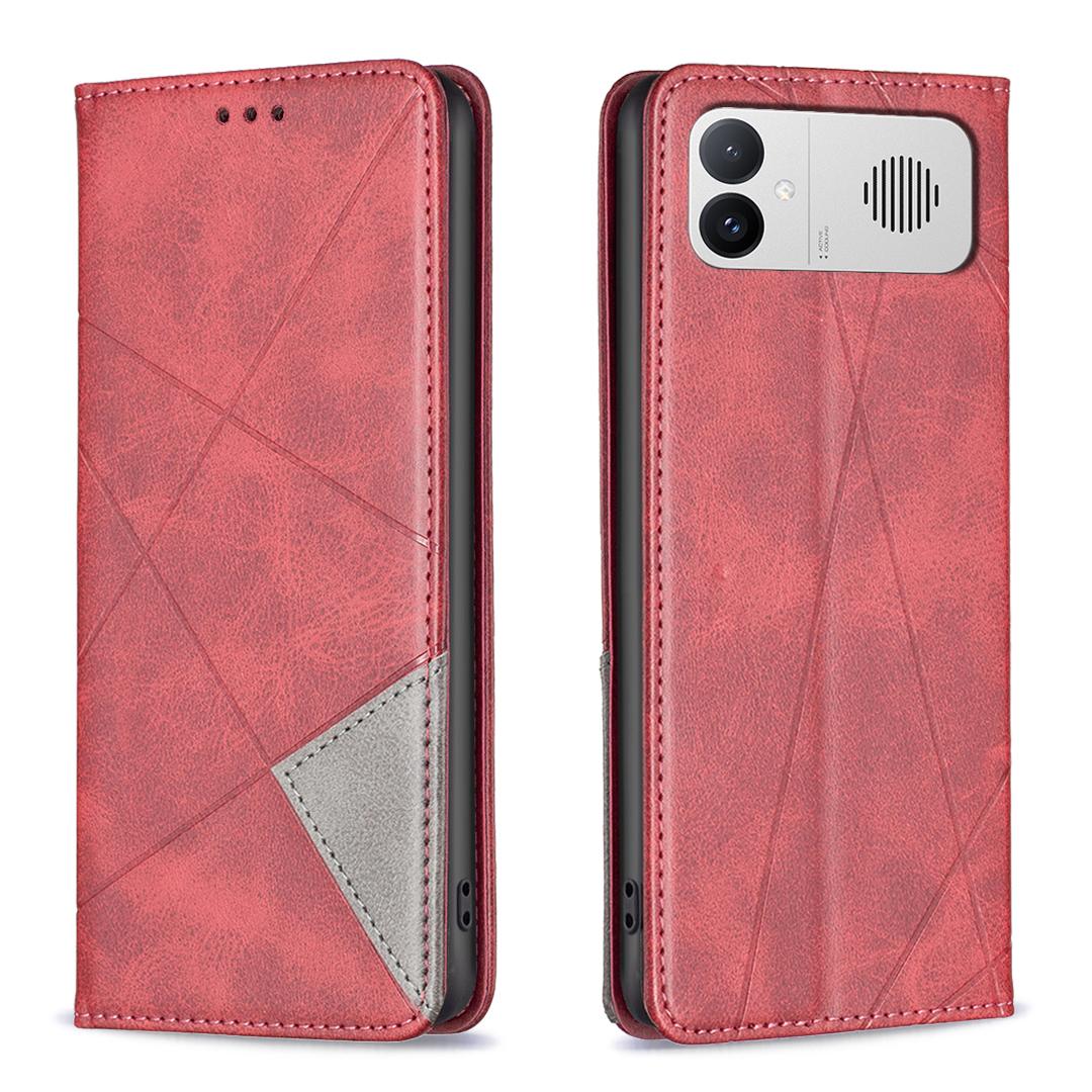 For Redmi K90 Max 5G Rhombus Texture Magnetic Leather Phone Case - Red - EDA007060619A