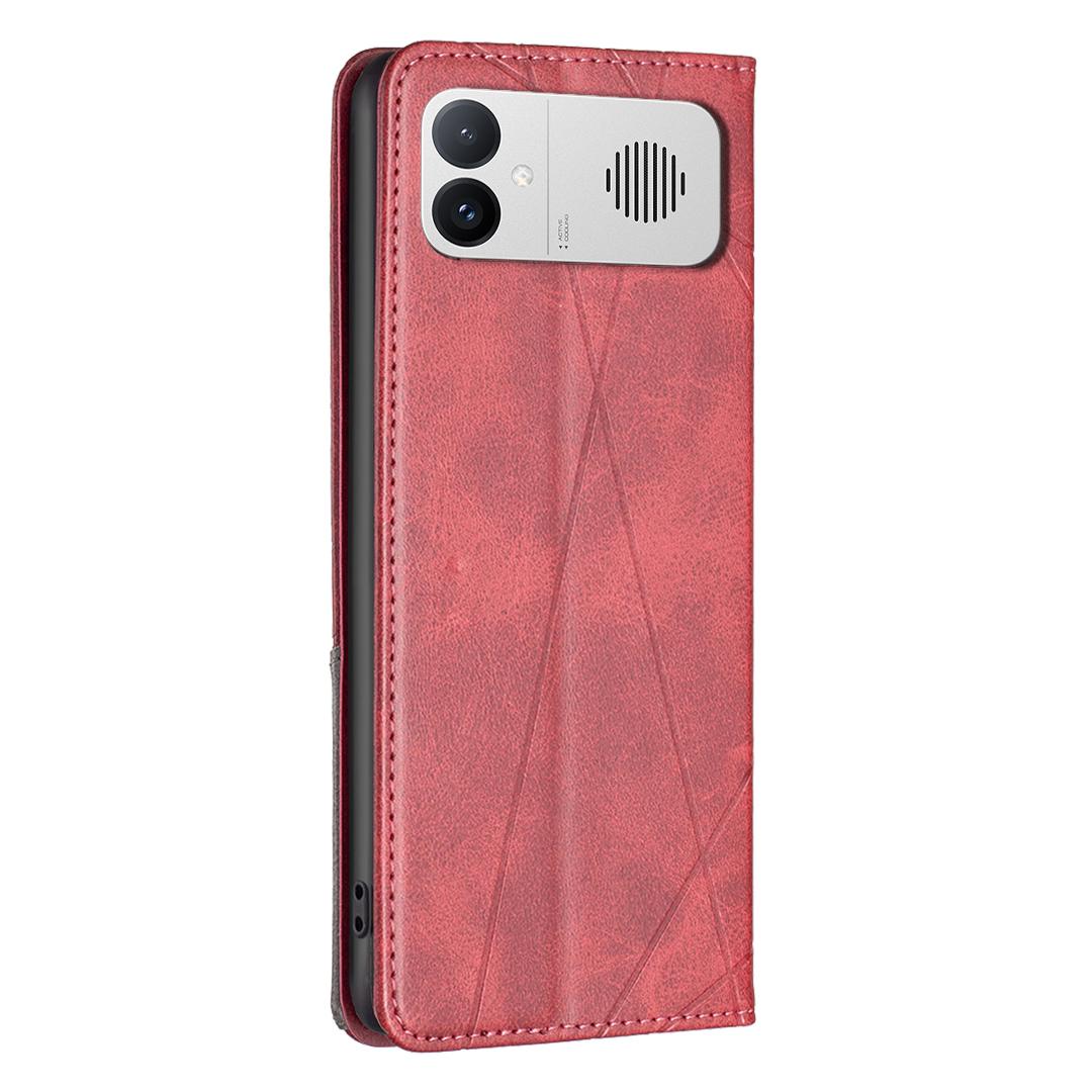 For Redmi K90 Max 5G Rhombus Texture Magnetic Leather Phone Case - Red - EDA007060619A