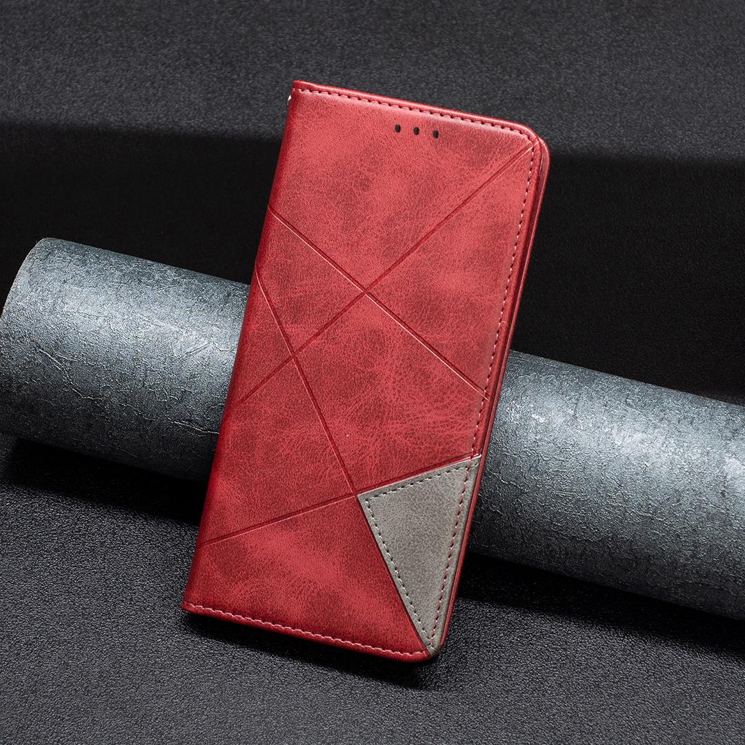 For Redmi K90 Max 5G Rhombus Texture Magnetic Leather Phone Case - Red - EDA007060619A