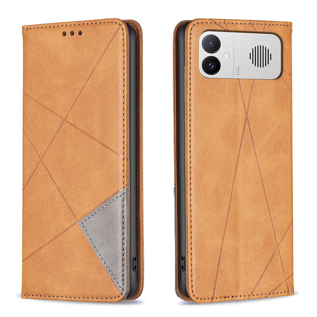 For Redmi K90 Max 5G Rhombus Texture Magnetic Leather Phone Case - Yellow - EDA007060619B