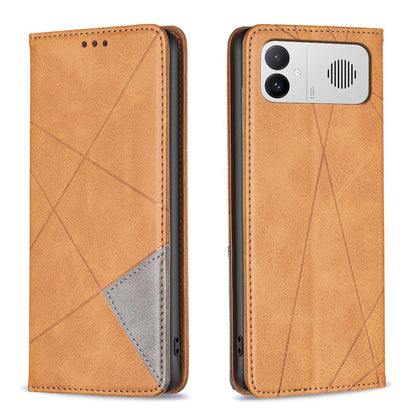 For Redmi K90 Max 5G Rhombus Texture Magnetic Leather Phone Case - Yellow - EDA007060619B