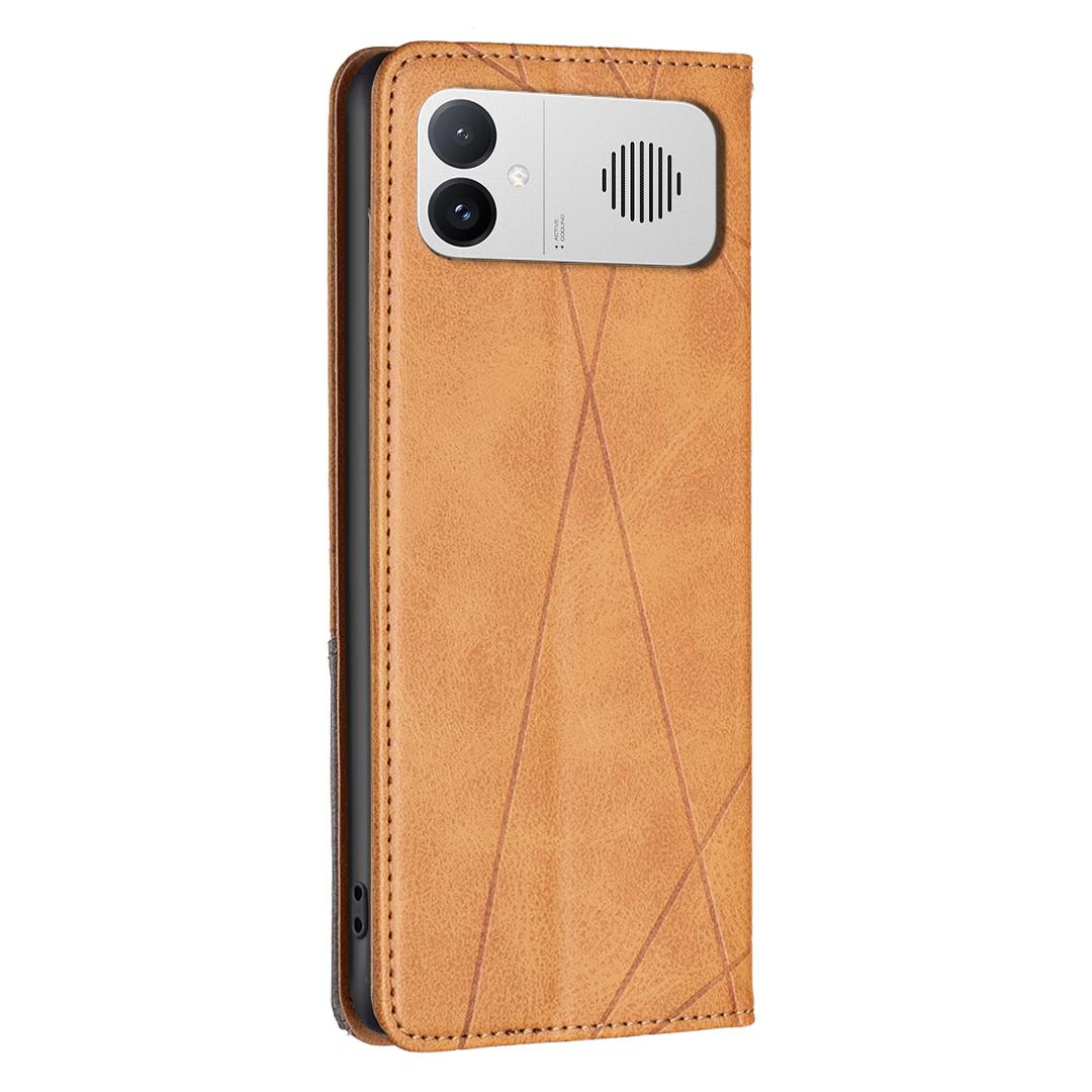 For Redmi K90 Max 5G Rhombus Texture Magnetic Leather Phone Case - Yellow - EDA007060619B