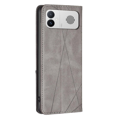 For Redmi K90 Max 5G Rhombus Texture Magnetic Leather Phone Case - Grey - EDA007060619C