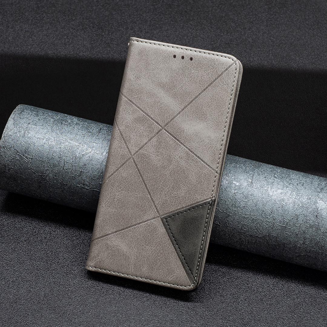 For Redmi K90 Max 5G Rhombus Texture Magnetic Leather Phone Case - Grey - EDA007060619C