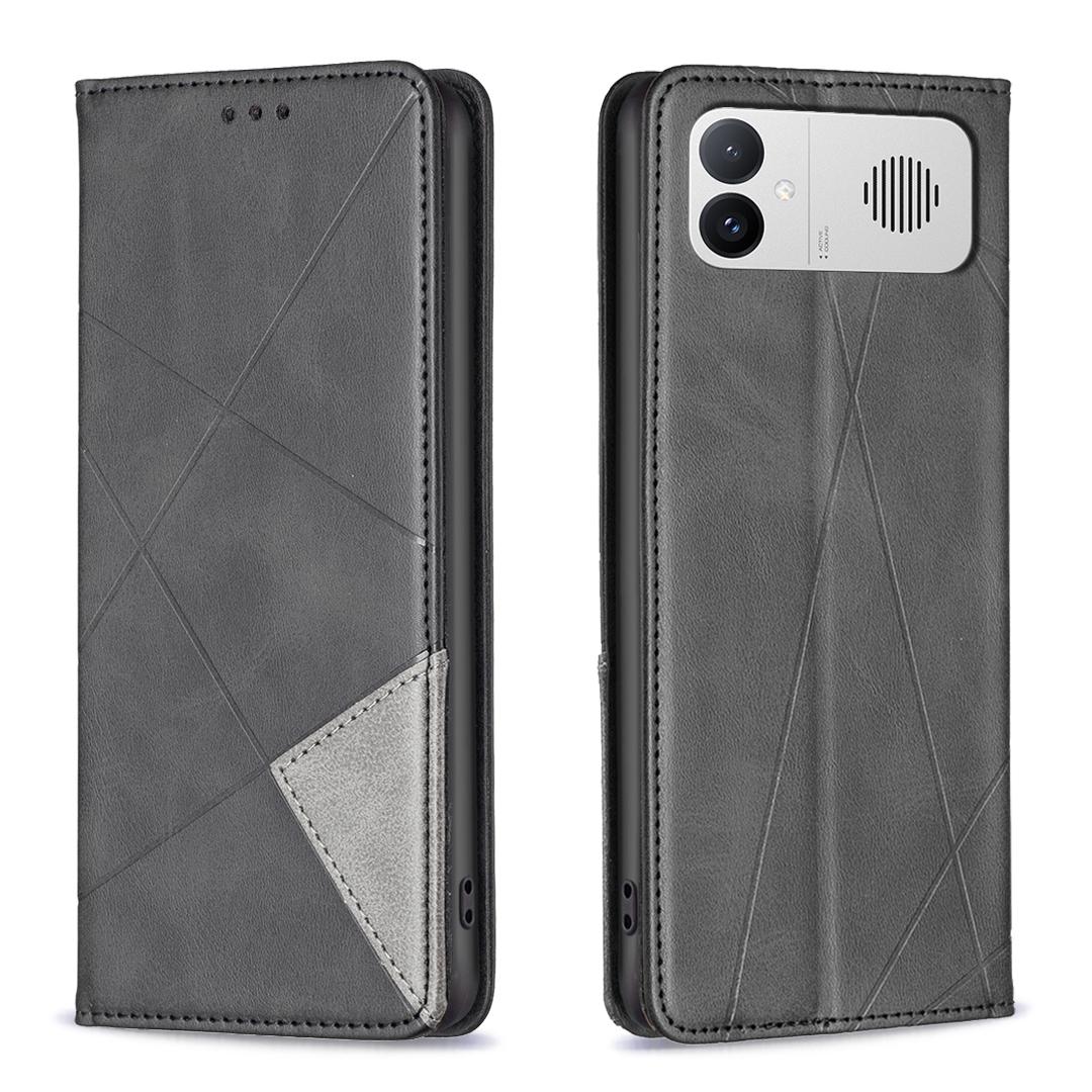 For Redmi K90 Max 5G Rhombus Texture Magnetic Leather Phone Case - Black - EDA007060619E