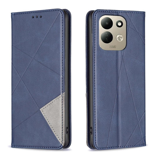 For Redmi 17 4G / 5G Global 170mm Rhombus Texture Magnetic Leather Phone Case - Blue - EDA007060620F