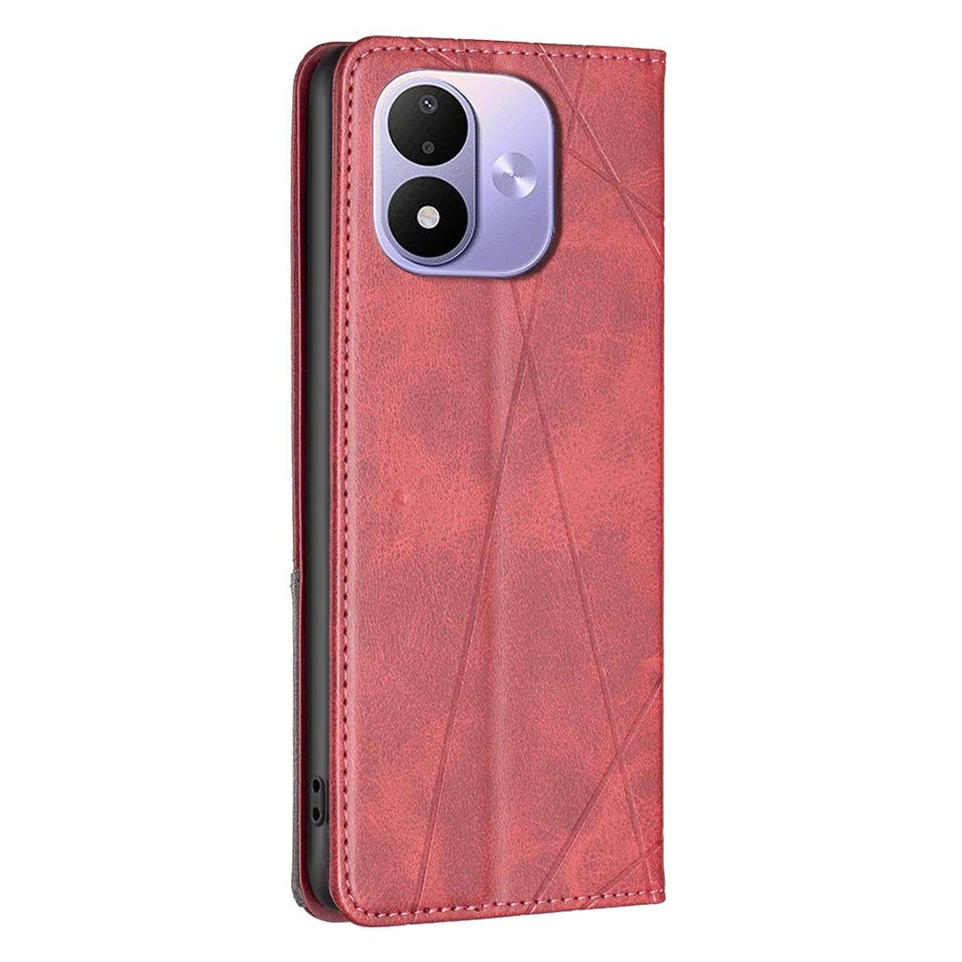 For Redmi Note 17 Pro 5G Global 163mm Rhombus Texture Magnetic Leather Phone Case(Red)