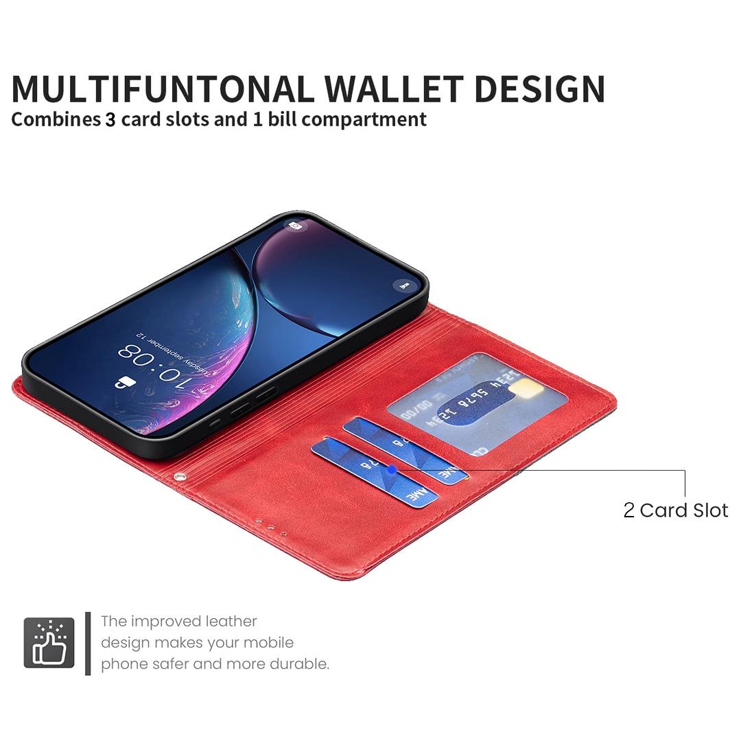 For Redmi Note 17 Pro 5G Global 163mm Rhombus Texture Magnetic Leather Phone Case(Red)
