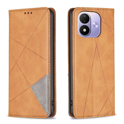 For Redmi Note 17 Pro 5G Global 163mm Rhombus Texture Magnetic Leather Phone Case(Yellow)