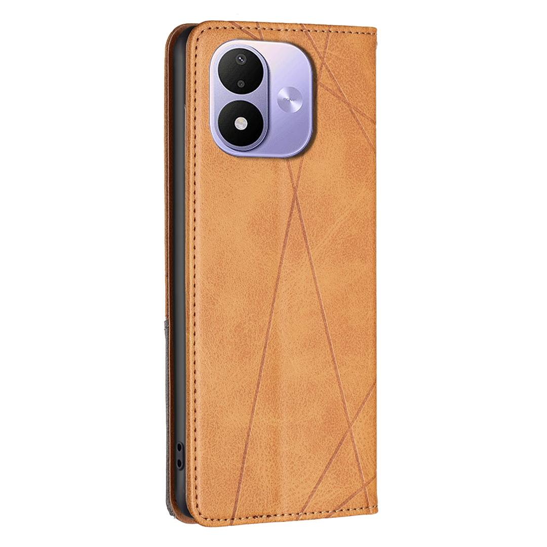 For Redmi Note 17 Pro 5G Global 163mm Rhombus Texture Magnetic Leather Phone Case(Yellow)