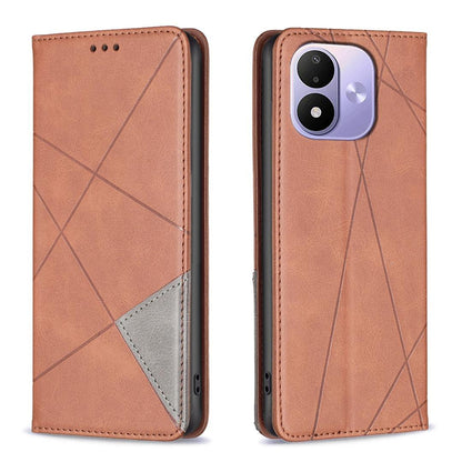 For Redmi Note 17 Pro 5G Global 163mm Rhombus Texture Magnetic Leather Phone Case(Brown)