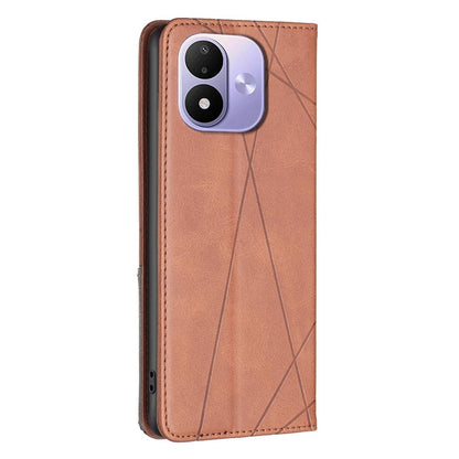 For Redmi Note 17 Pro 5G Global 163mm Rhombus Texture Magnetic Leather Phone Case(Brown)