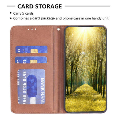 For Redmi Note 17 Pro 5G Global 163mm Rhombus Texture Magnetic Leather Phone Case(Brown)
