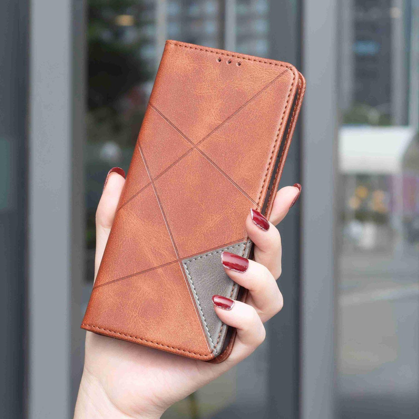 For Redmi Note 17 Pro 5G Global 163mm Rhombus Texture Magnetic Leather Phone Case(Brown)