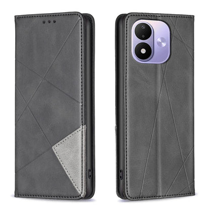 For Redmi Note 17 Pro 5G Global 163mm Rhombus Texture Magnetic Leather Phone Case(Black)