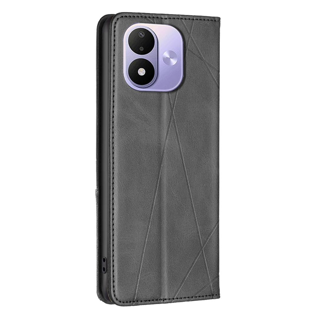 For Redmi Note 17 Pro 5G Global 163mm Rhombus Texture Magnetic Leather Phone Case(Black)