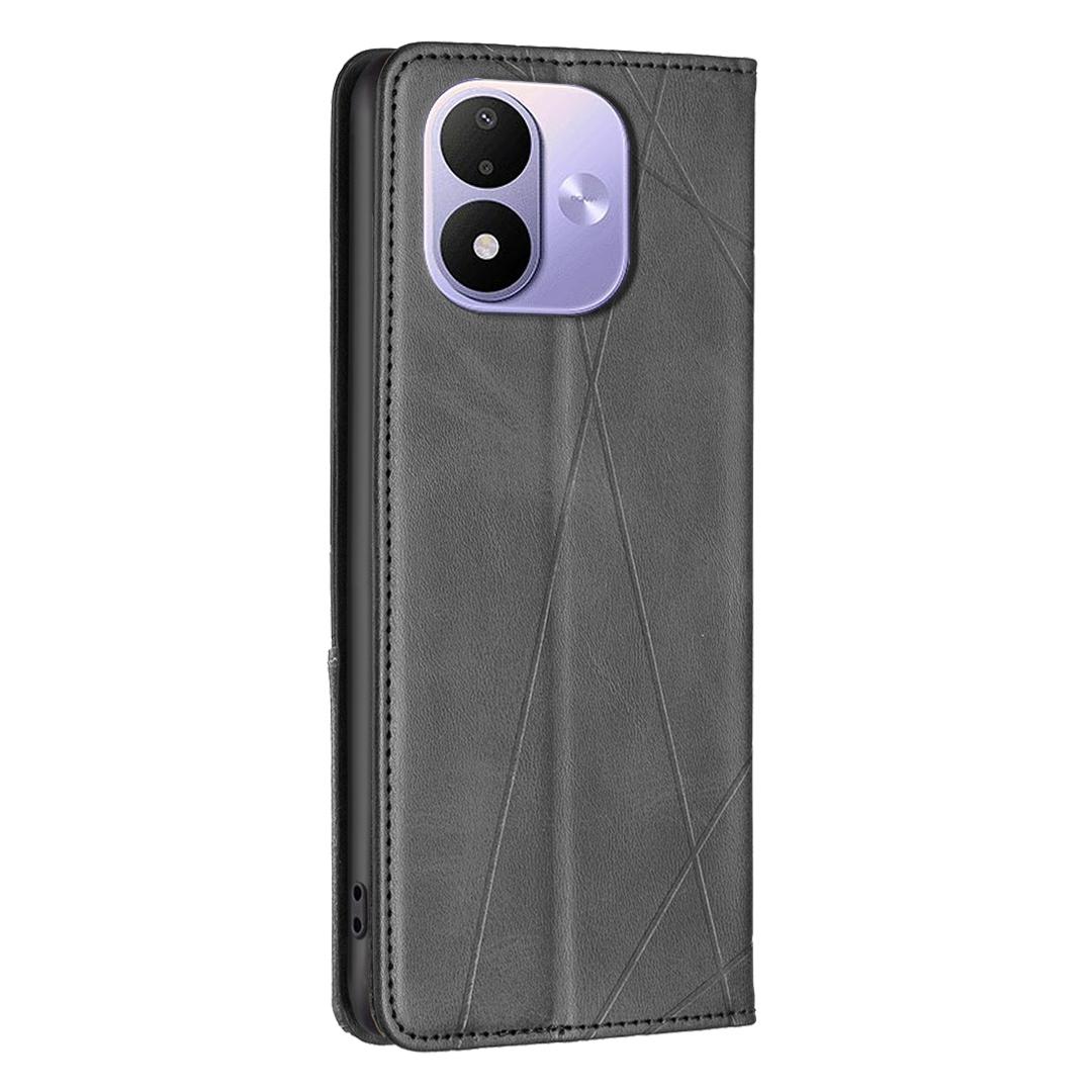 For Redmi Note 17 Pro 5G Global 163.5mm Rhombus Texture Magnetic Leather Phone Case - Black - EDA007060623E