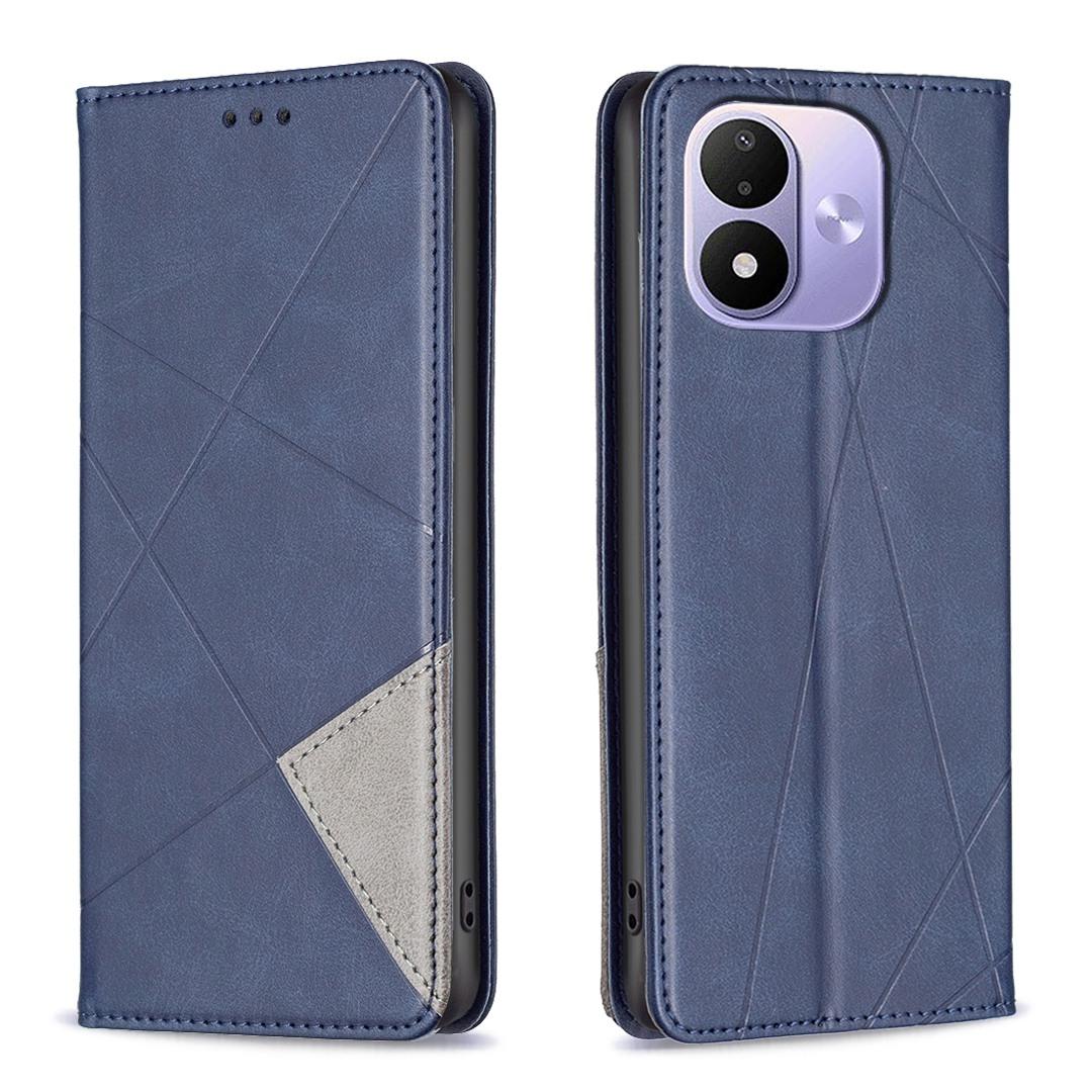 For Redmi Note 17 Pro 5G Global 163mm Rhombus Texture Magnetic Leather Phone Case(Blue)