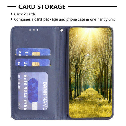 For Redmi Note 17 Pro 5G Global 163mm Rhombus Texture Magnetic Leather Phone Case(Blue)