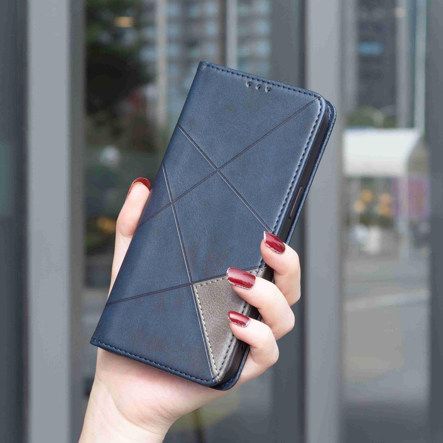 For Redmi Note 17 Pro 5G Global 163mm Rhombus Texture Magnetic Leather Phone Case(Blue)