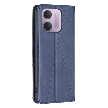 For Redmi 15C 5G/4G Global 171/Poco C85 4G Rhombus Texture Magnetic Leather Phone Case - Blue - EDA007060624F