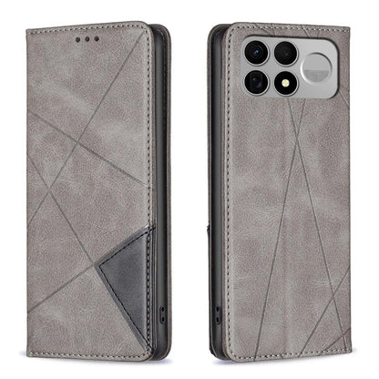 For Redmi K100 Pro Max 5G Rhombus Texture Magnetic Leather Phone Case - Grey - EDA007060625C