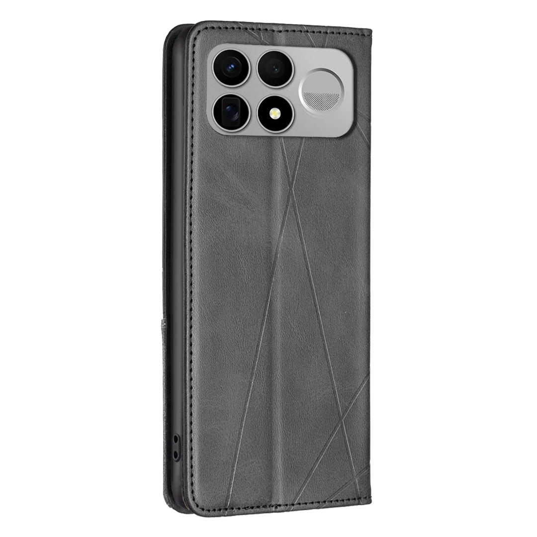 For Redmi K100 Pro Max 5G Rhombus Texture Magnetic Leather Phone Case - Black - EDA007060625E
