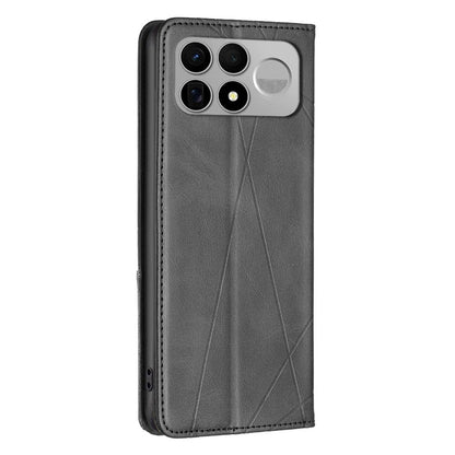 For Redmi K100 Pro Max 5G Rhombus Texture Magnetic Leather Phone Case - Black - EDA007060625E