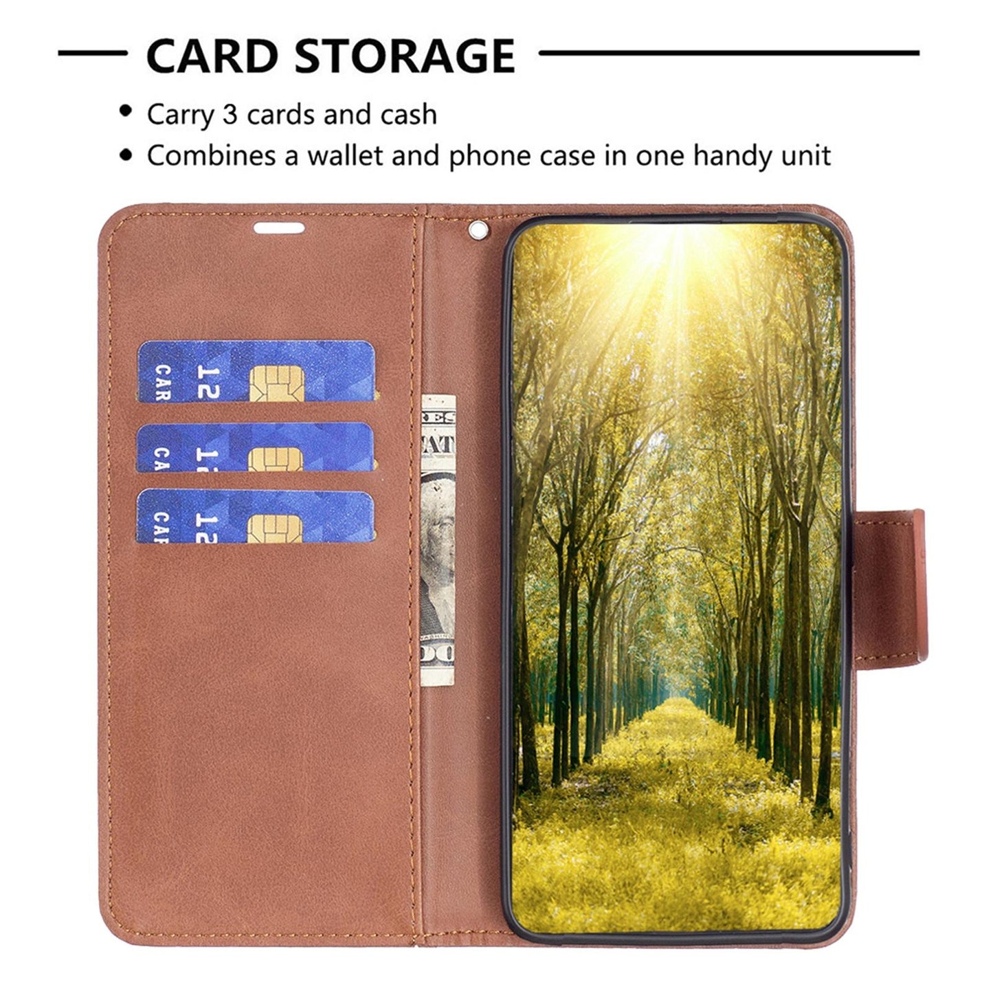 For Redmi K90 Pro Max/Poco F8 Ultra Lambskin Texture Pure Color Flip Leather Phone Case(Brown)