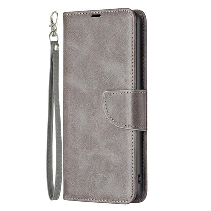 For Redmi K90 Pro Max/Poco F8 Ultra Lambskin Texture Pure Color Flip Leather Phone Case(Grey)
